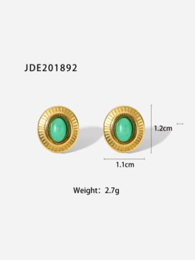 JDE201892 Stainless steel Cubic Zirconia Geometric Vintage Stud Earring