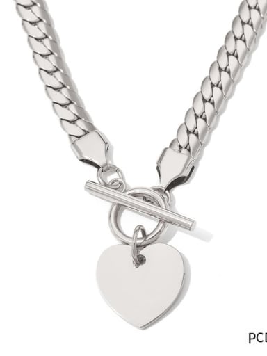 PCD407 Platinum Necklace Trend Heart Stainless steel Bracelet and Necklace Set