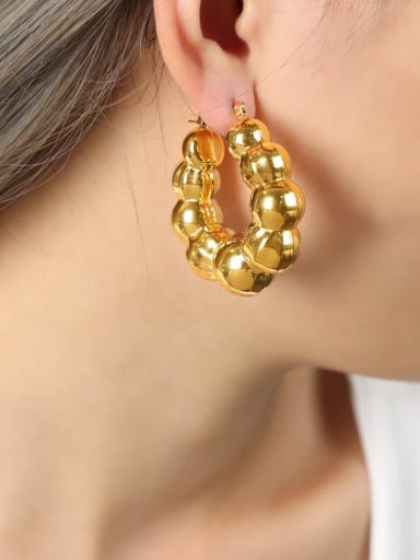 F1032 Gold Earrings Titanium Steel Geometric Trend Stud Earring