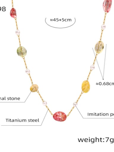 Titanium Steel Natural Stone Geometric Trend Necklace