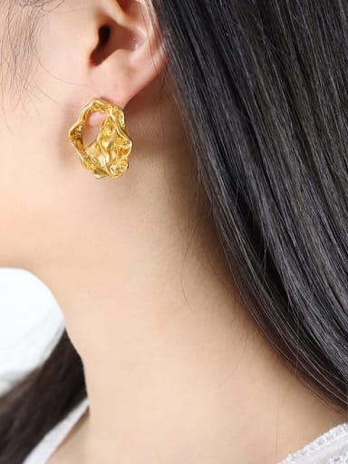 F768 Gold Earrings Titanium Steel Geometric Trend Earring