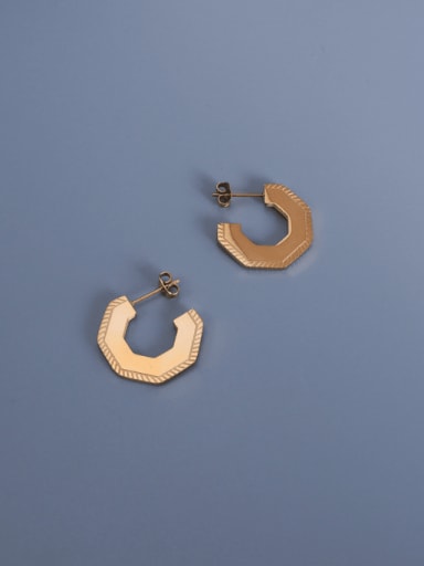 gold geometric Earrings Titanium 316L Stainless Steel Geometric Vintage Stud Earring with e-coated waterproof