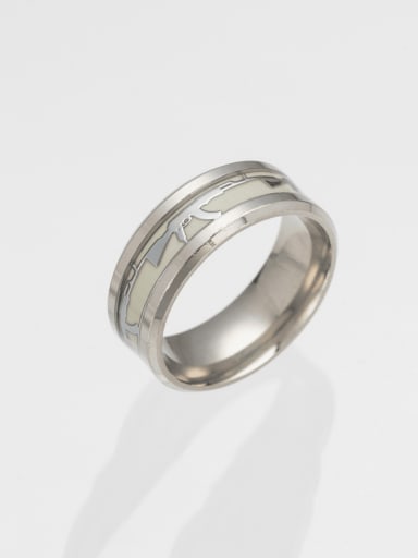 Stainless steel Hip Hop Noctilucent Men's Ring