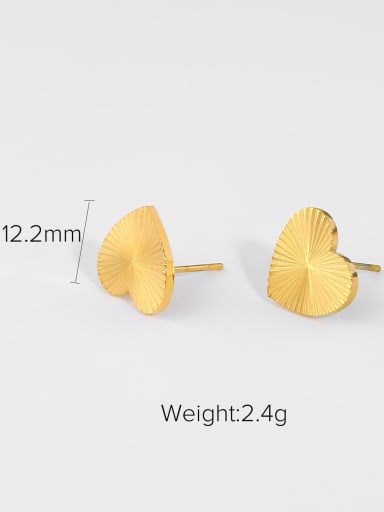 JDE201300 Stainless steel Heart Trend Stud Earring