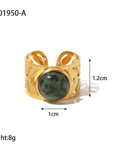 JDR201950 A Stainless steel Natural Stone Geometric Vintage Band Ring