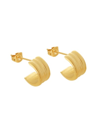 F552 Gold Earrings Titanium Steel Geometric Minimalist Stud Earring