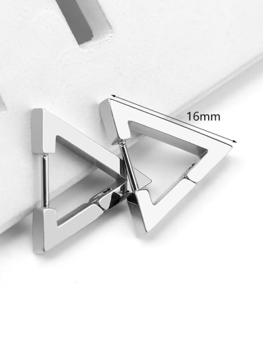 Triangular steel color 16mm one Stainless steel Geometric Minimalist Single Earring(Single-Only One)