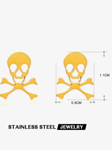 Stainless steel Skull Hip Hop Stud Earring