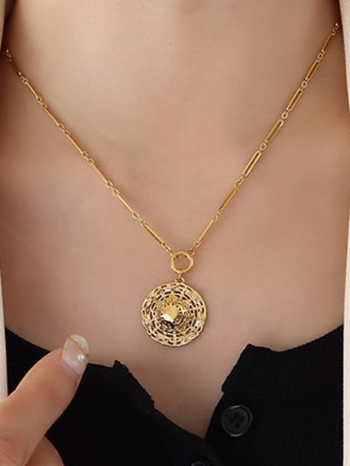 P469 gold necklace 43 +5cm Titanium Steel Vintage Geometric Earring and Necklace Set