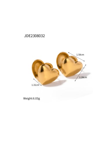 JDE2308032 Stainless steel Geometric Hip Hop Stud Earring