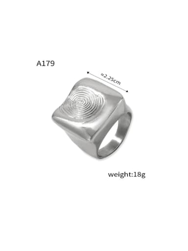 A179 steel Titanium Steel Square Hip Hop Band Ring