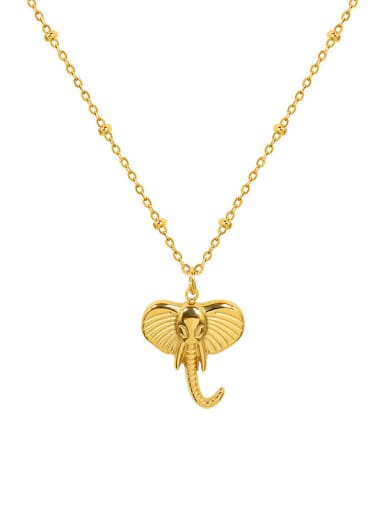 Titanium 316L Stainless Steel Cute Elephant  Pendant  Necklace with e-coated waterproof