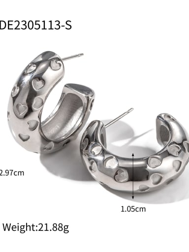 JDE2305113 S Stainless steel Geometric Trend Hoop Earring