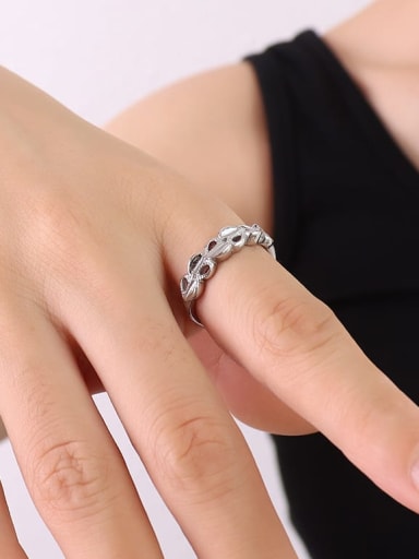 A226 steel ring Titanium Steel Hollow Heart Hip Hop Band Ring