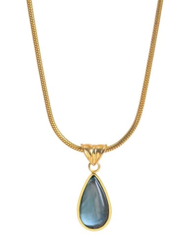 Titanium Steel Crystal Water Drop Vintage Necklace