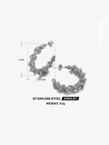 Steel C-shaped earrings Stainless steel Geometric Vintage Stud Earring