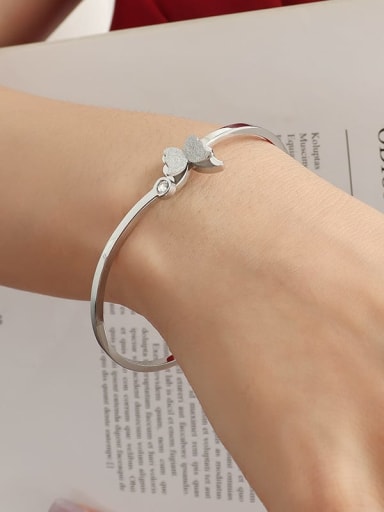 Titanium 316L Stainless Steel Butterfly Minimalist Cuff Bangle with e-coated waterproof