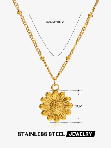 Flower Necklace ZN319 Stainless steel Geometric Vintage Necklace