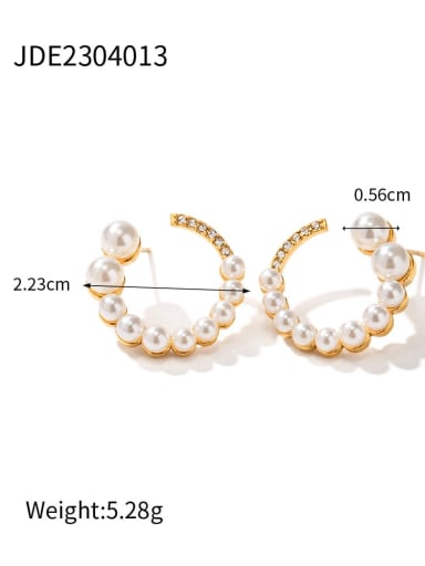 JDE2304013 Stainless steel Imitation Pearl Geometric Dainty Stud Earring
