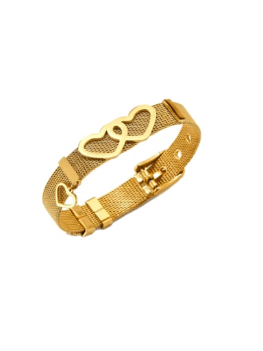 KAS795 Gold Mesh Stainless Steel Couple Bracelet Watch Love Bracelet