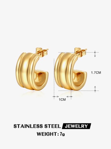 Gold earrings Stainless steel Geometric Trend Stud Earring