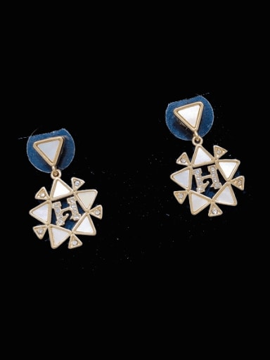 Brass Shell Pentagram Vintage Drop Earring