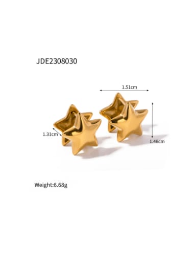 JDE2308030 Stainless steel Geometric Hip Hop Stud Earring