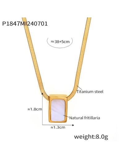 P1847 Golden Necklace Titanium Steel Shell Geometric Minimalist Necklace