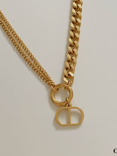 Gold necklace C745 Stainless steel Geometric Trend Necklace