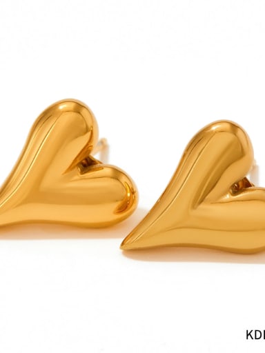 KDE298 Gold Stainless steel Heart Trend Drop Earring