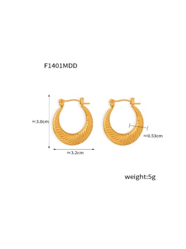 F1401 Gold Earrings Titanium Steel Geometric Minimalist Drop Earring