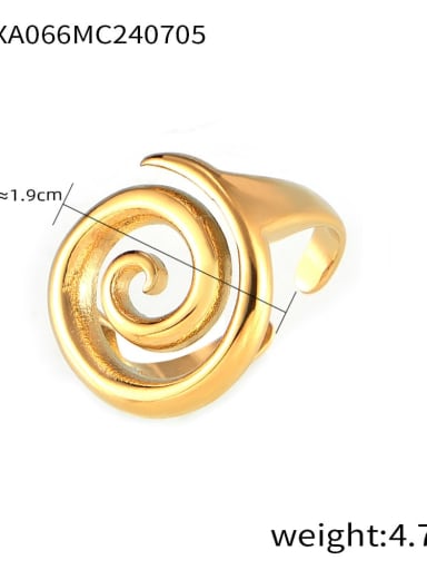TXA066 Gold Ring Trend Geometric Titanium Steel Ring and Necklace Set