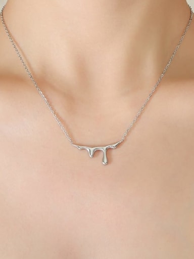 P754 steel necklace 42+ 5cm Titanium Steel Irregular Hip Hop Necklace