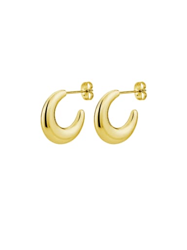 Gold Stainless steel Geometric Minimalist Stud Earring