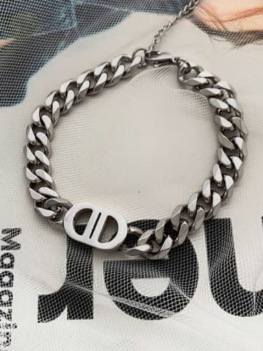 T211 Double D Bracelet Steel Titanium Steel Trend Letter Bracelet and Necklace Set