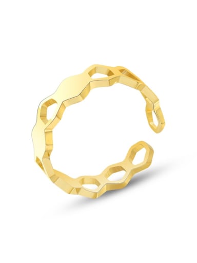 A274 gold ring Titanium Steel Geometric Minimalist Band Ring