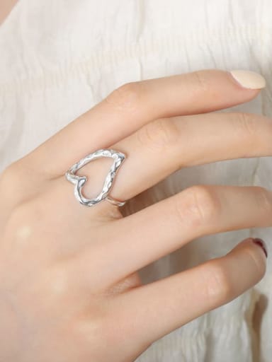 A474 Steel Ring Titanium Steel Heart Trend Band Ring