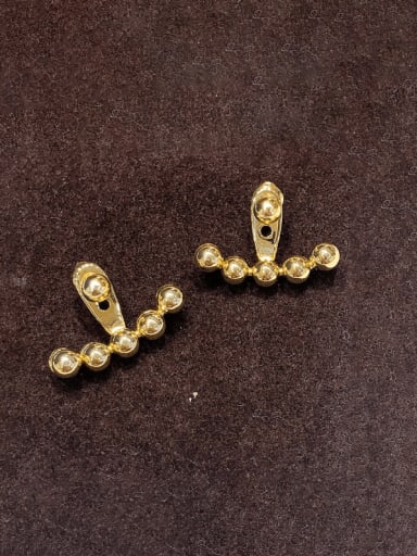 Brass Bead Geometric Vintage Stud Earring