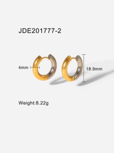 JDE201777 2 Stainless steel Geometric Hip Hop Stud Earring