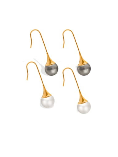 Titanium Steel Imitation Pearl Irregular Vintage Hook Earring
