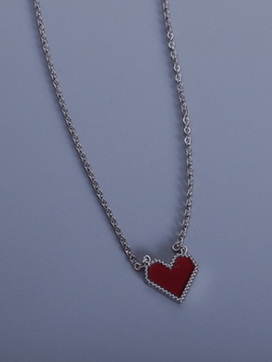 Titanium 316L Stainless Steel AcrylicHeart Minimalist Necklace with e-coated waterproof