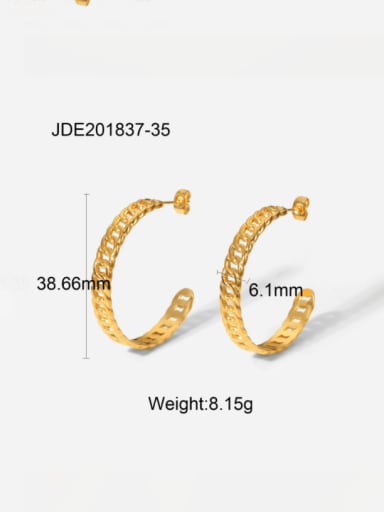 JDE201837 35 Stainless steel Geometric Vintage Stud Earring