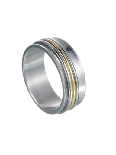 Titanium Steel Simple three-color rotating Men's Ring