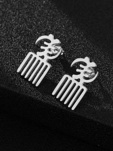 2 Stainless steel Icon Ethnic African symbols Earring