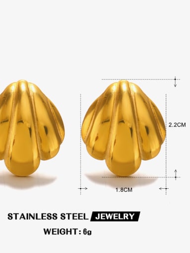 Shell earrings gold 2 Stainless steel Geometric Trend Stud Earring