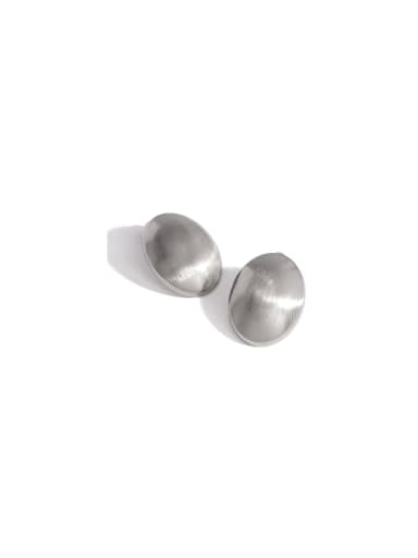 Titanium Steel Oval Trend Stud Earring