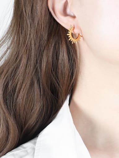 F238 Gold Earrings Titanium Steel Geometric Trend Stud Earring
