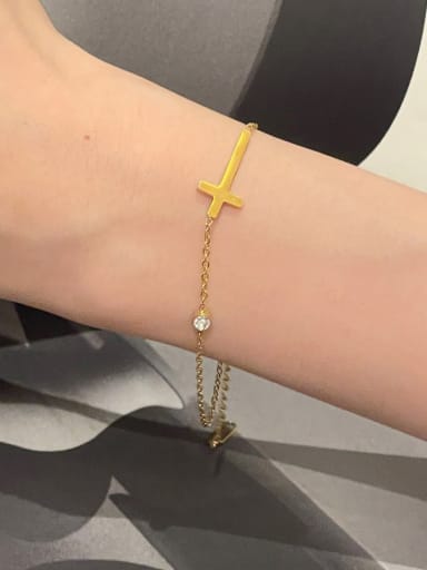 Cross Bracelet Gold Titanium Steel Cross Minimalist Necklace