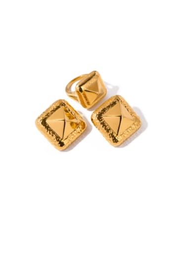 Stainless steel Hip Hop Geometric Ring And Earring Set