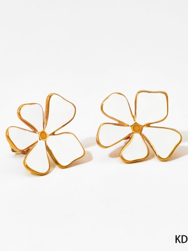 Stainless steel Enamel Flower Dainty Stud Earring
